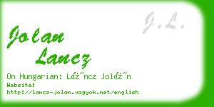 jolan lancz business card